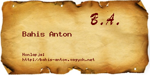 Bahis Anton névjegykártya